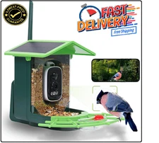 Bird Buddy Smart Bird Feeder With Camera Solar Powered Solar Roof - New
