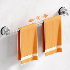 Adjustable Suction Cup Towel Bar for Bathroom Wall, 14.6-24 Inch Stainless Steel