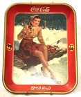 Vintage 1941 Coca-Cola Serving Tray Girl with Ice Skates