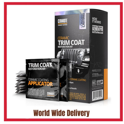CERAKOTE Ceramic Trim Coat Kit - Quick Plastic Trim Restorer - Ceramic 200 Washe