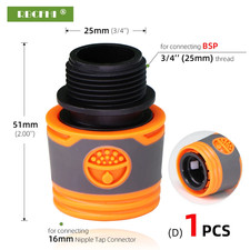 1/2 3/4'' Garden Hose Quick Connectors Rubber Plastic Coupler Pipe Water Adapter