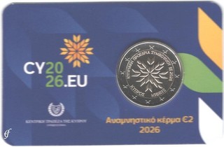 2 Euro Coincard Zypern 2026 EU Ratspräsidentschaft