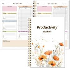 ADHD Daily Planner with Hard Cover & Colorful Sheets Inside,Productivity Planner