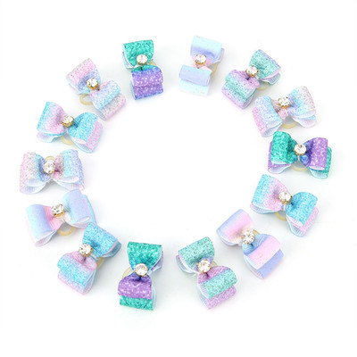 25x Pet Gradient Ramp Hair Bowknot Bows Grooming Accessories For Cat Medium SET