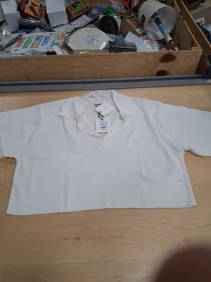 KBB by KAHLANA Women's Short Sleeve Boxy 'The Cropped Polo Sweater,Size 2xl NWT