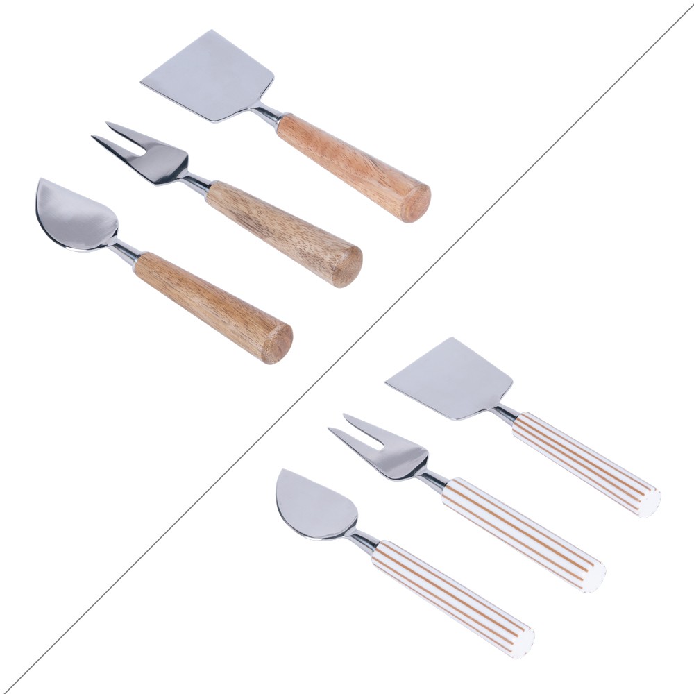 Service de 3 couteaux à fromage Etawah (1 modèle aléatoire) inox 18x4.9 cm