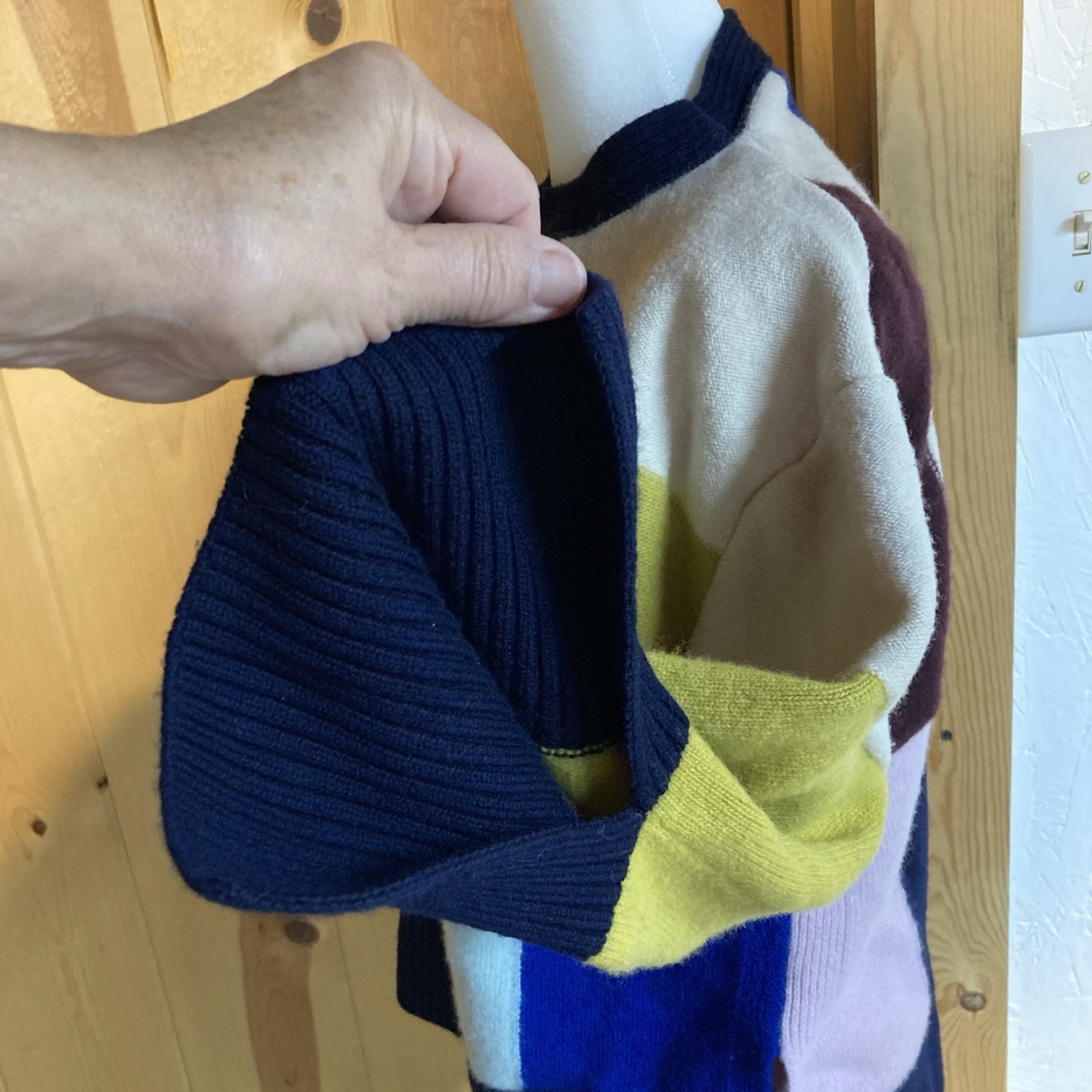 St John Patchwork Colorblock Cashmere Wool Pullov… - image 4