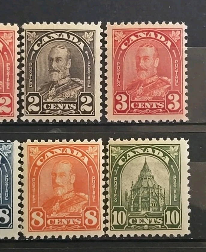 Canada Scott 162-173 King George V Arch Definitive 1930-1932 F MNH 168-169 MVLH - Image 4 of 4