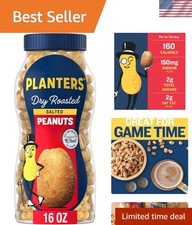 Savory 16 Oz Salted Peanuts in Resealable Jar - Perfect for Game Nights