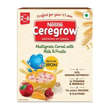 Nestle Ceregrow Multigrain Cereal With Milk  Fruits 300 gm Free Shipping