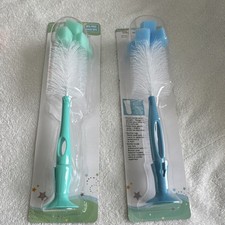 Baby King Suction Bottle Nipple Brush Set Blue Green BPA Free Dishwasher Safe