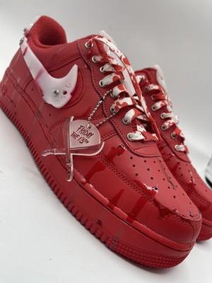 14 NEW - Red Air Force 1 Custom Jason Voorhee Theme