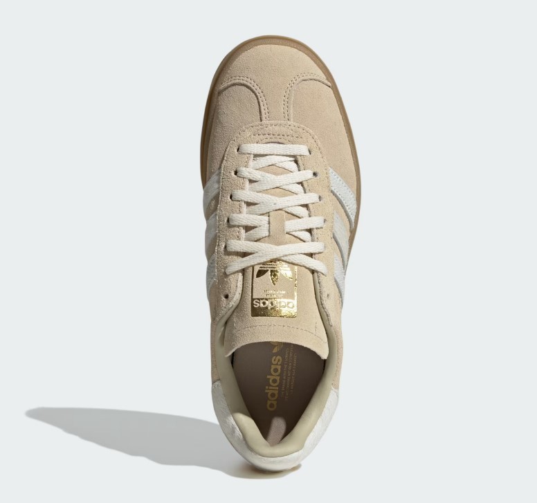 Adidas Women's Gazelle Bold IH4201 Stone Khaki / Cream White / Gold Metallic thumbnail 5