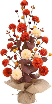 Fall Decor, 18 Inch Artificial Chrysanthemums Berry Tree Table Decorations Fall