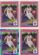 LOT (4) 2023-24 NBA HOOPS SLIME ORANGE EVAN FOURNIER DETROIT PISTONS - 727