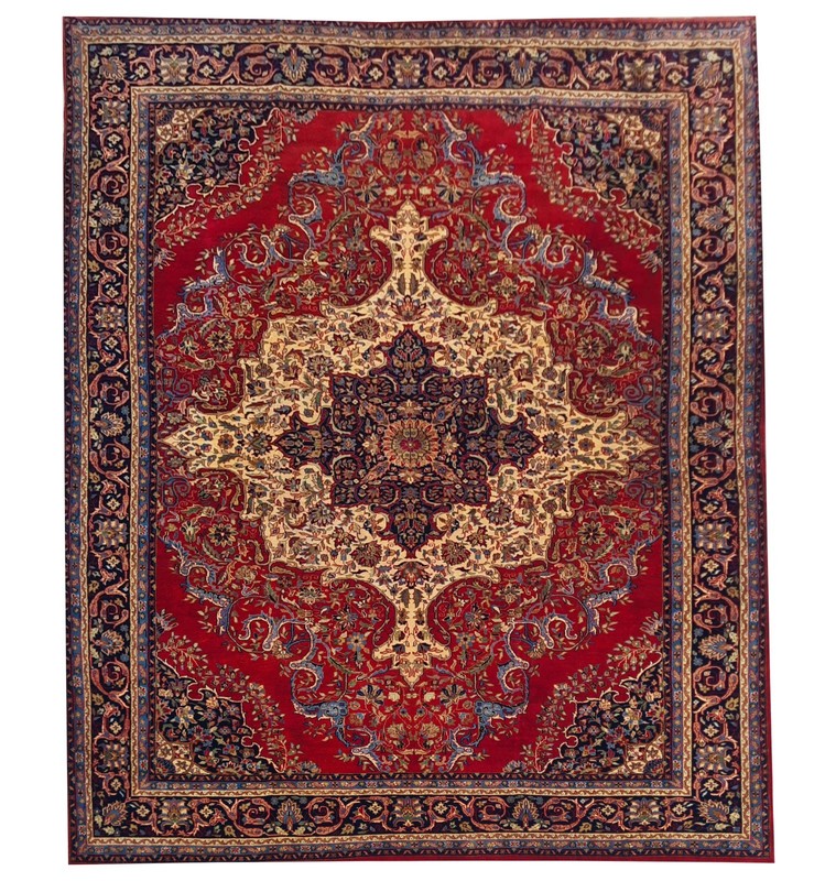 Amazing Hand Knotted Vintage Tribal Qashoun Wool Area Rug 12 x 9 Ft