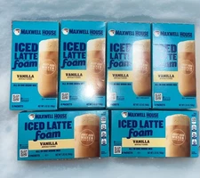 6 -VANILLA MAXWELL HOUSE ICED LATTE FOAM COFFEE Mix ☕️ 36 Packets Discontinued