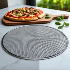 Mainstays Uncoated 16" Stainless Steel Pizza Pan Screen, Crisper, Large, Gray