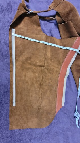 Rustic Vintage Gently Relic’d Rust Color Authentic Western Suede Riding Chaps - Picture 5 of 5