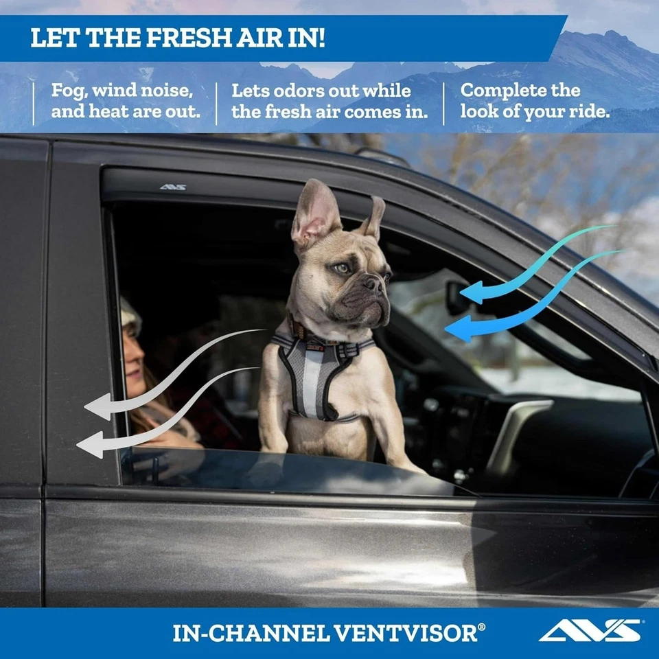 AVS 2016-2025 Chevy Malibu In-Channel Side Window Deflector VentVisor Rain Guard - Imagem 3 de 4