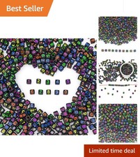 Eco-Friendly 200 Mixed Black Acrylic Number Beads for Creative Jewelry Projects
