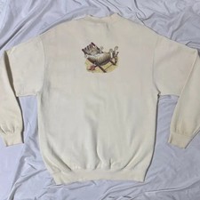 1990s USA Lee Cat Print Heavyweight Sweatshirt - Size M