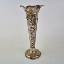 Antique Art Nouveau Weighted Silver Epergne Vase Sheffield 1907 Mappin & Webb 