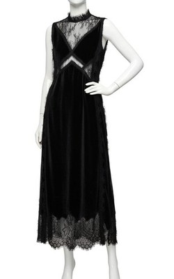 AllSaints Womens' Black Mila Velvet & Lace Maxi Dress Size 2 | eBay