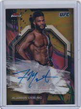 2024 Topps Finest UFC - Aljamain Sterling Finest Autograph Gold Refractor #22/50