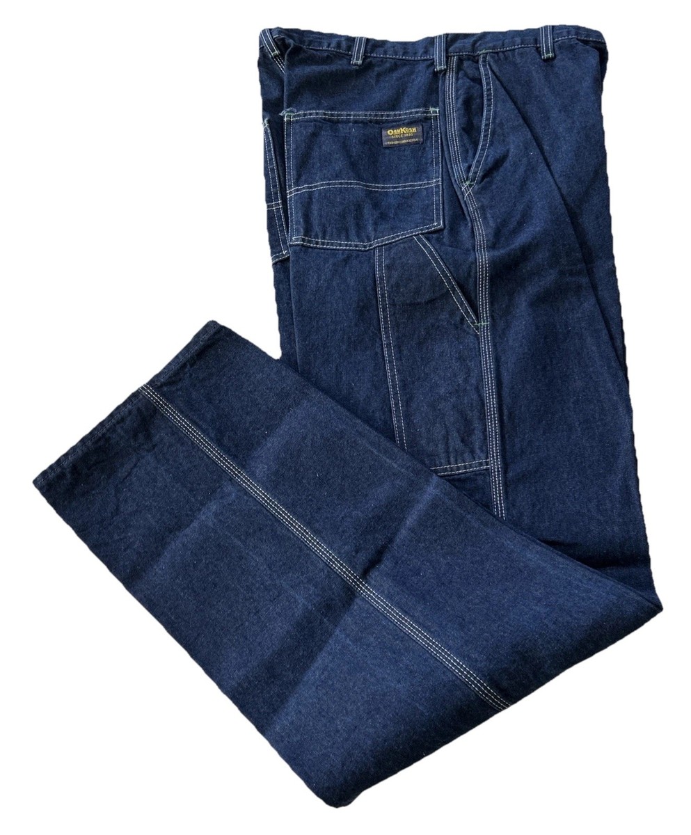 BATESジーンズ Oshkosh B'Gosh Men's Relaxed Carpenter Work Blue Jeans Size 33x34