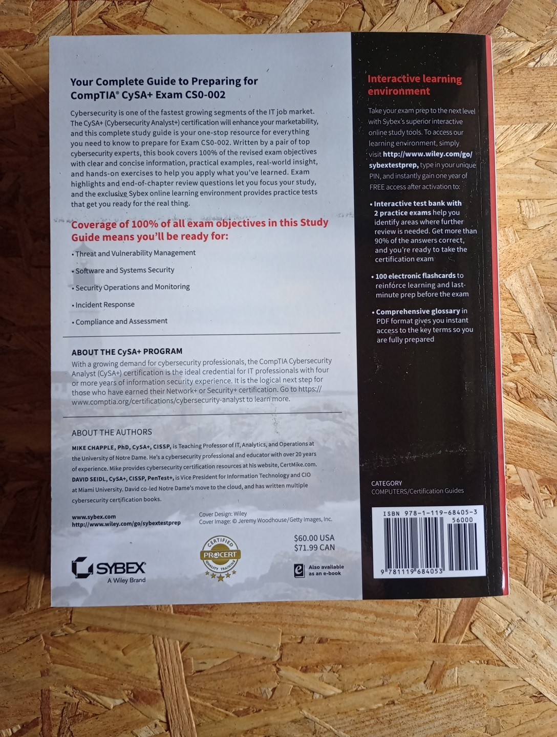 Sybex Study Guide Ser.: CompTIA CySA+ Study Guide : Exam CS0-002 by ...