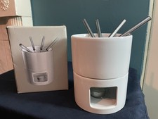 Ceramic Fondue Set for Cheese Or Chocolate. New Boxed Never Used