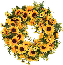 Summer Wreath Sunflower Wreath for Front Door 18 Inch Fake Flower Wreath Door Wr
