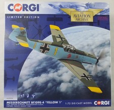 Corgi AA28004 Messerschmitt Bf109E-4 Yellow 1 Gerhard Schopfel 9/JG26 1940 *MiB*