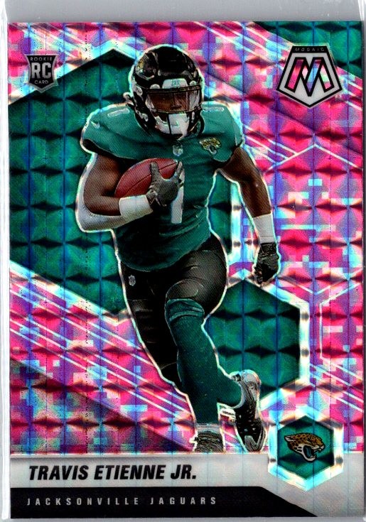 2021 Panini Mosaic #314 Travis Etienne Jr. Prizm Camo Pink