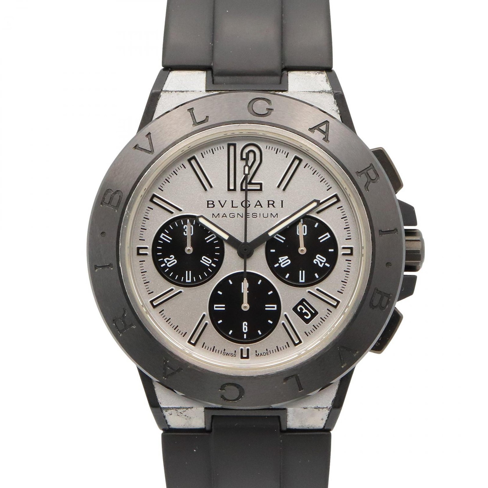 BVLGARI Diagono Magnesium Chronograph Wrist Watch Automatic Rubber Used mens