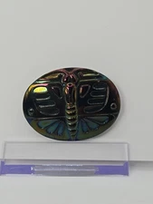 ANTIQUE VTG MOLDED DRAGONFLY BUTTERFLY HAT PIN IRIDESCENT 5 to 6 In Hatpin Incl