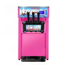 Commercial Frozen Yogurt Cone Machine 1200W 3 Flavor Soft Serve Ice Cream Maker