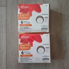 2 Packs Of 6 Annie #1005 Snap On Rollers 1 1/2 JUMBO  Orange 