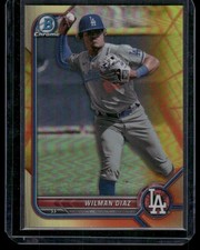 2022 Bowman Chrome #BCP-239 Wilman Diaz Prospects Yellow Refractor #/75