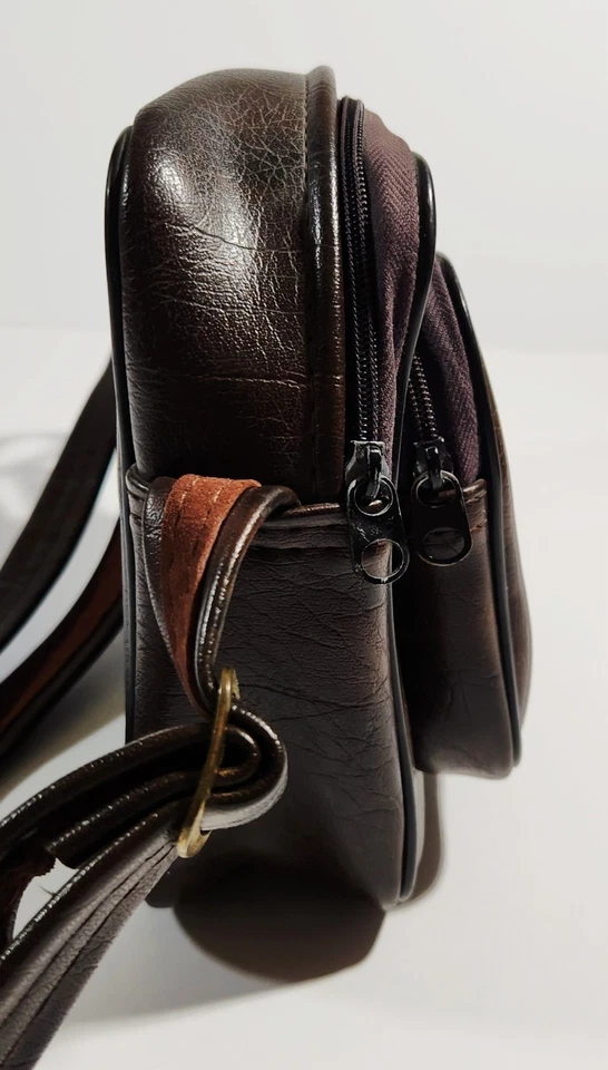 Bolso de hombro vintage marrón Kodak de viaje con múltiples compartimentos para cámara #7891 Foto 4 de 4