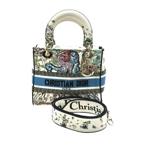 Christian Dior Lady Embroidery Handbag Multicolore Canvas Multicolor #MTB053