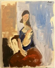 Modigliani Oil Sketch 2025 Cubism Modern Painting On Canvas 16x20 BVC Original 