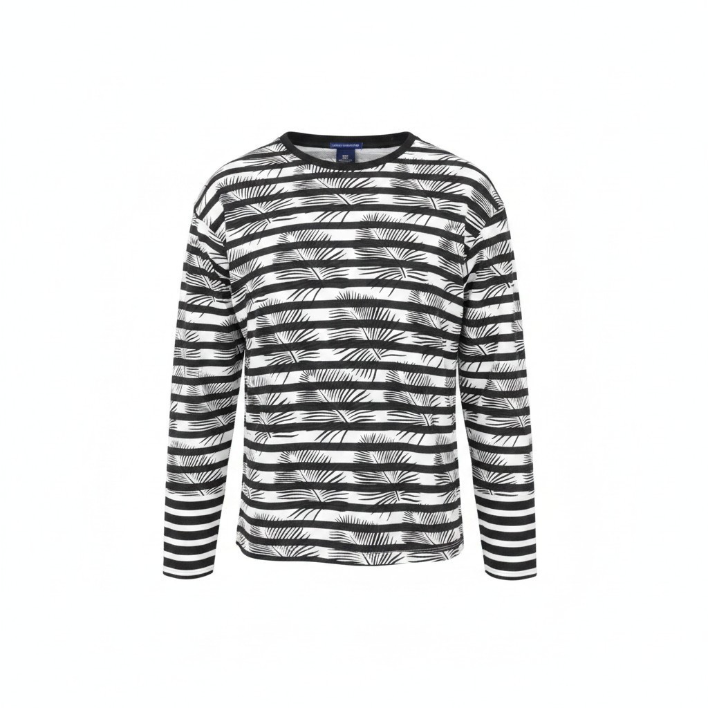 Camiseta SCOTCH & SODA Ams Couture Hombre S Algodón Negro Blanco Estampado Anti Ajuste *