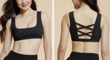 NEW Blogilates Women's Black Crisscross Active Sports Bra Size XS