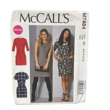 McCALL'S M7464 Petite Dress Sewing Pattern Sizes 6-14 Modern Fit
