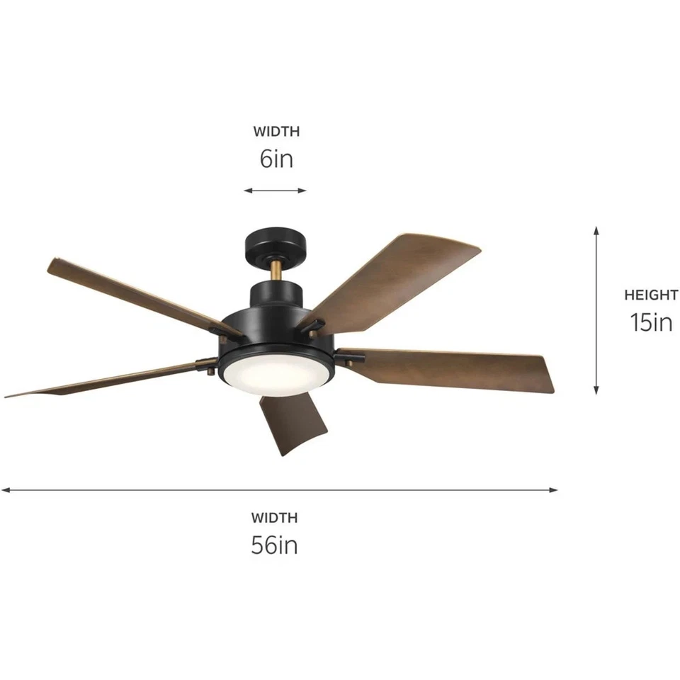 Kichler Lighting 330057SBK Guardian Indoor Ceiling Fan Satin Black - Image 3 of 4