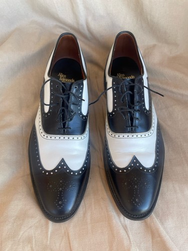Herren Allen Edmonds McClain Schwarz & Weiß Oxford Budapester Schuhe Größe 12 B 3818 - Bild 2 von 9