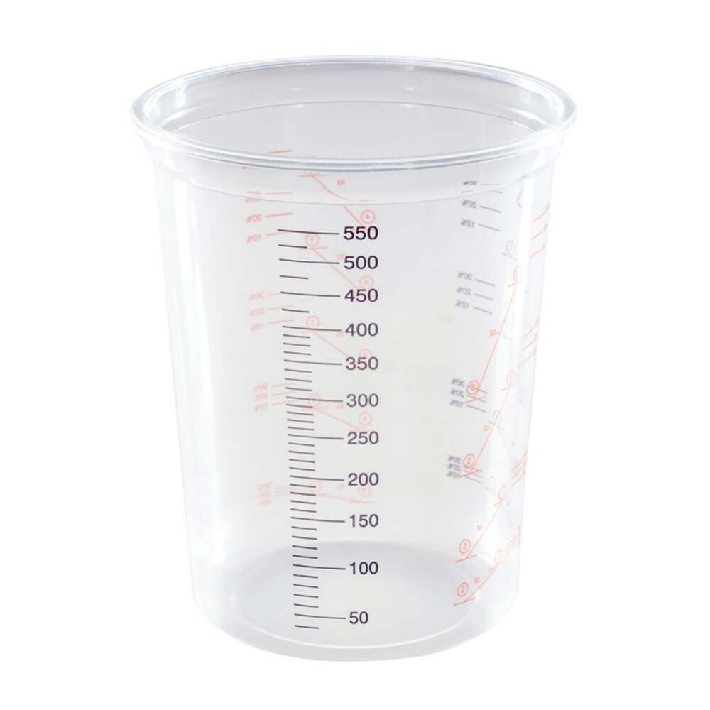 Reusable 600ml Clear Plastic Mixing Cup - 50pk - NO LID