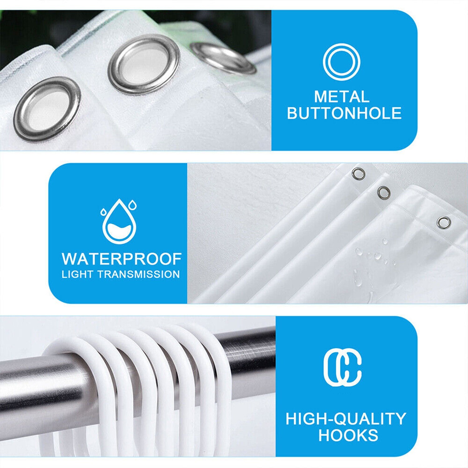 Extra Long Shower Curtain Liner,Simple Plastic Clear Bathroom Partition